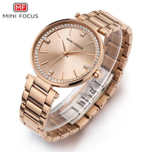 Load image into Gallery viewer, Luxury Crystal Fashion Womens Watch Quartz Analog Waterproof Elegant Stainless Steel Strap Wrist Watch For Women