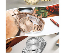 Load image into Gallery viewer, Luxury Crystal Fashion Womens Watch Quartz Analog Waterproof Elegant Stainless Steel Strap Wrist Watch For Women