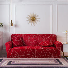 Load image into Gallery viewer, Elastic Plain Floral Printing Sofa Cover Stretch for Living Room Couch Cover Chair Protector 1/2/3/4 Seater Printed Couch Cover for 3 Cushion Couch Floral Pattern Sofa Cover with Separate Cushion Cover Pieces Stretch Sofa Slipcover