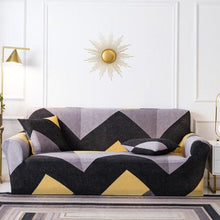 Load image into Gallery viewer, Elastic Plain Floral Printing Sofa Cover Stretch for Living Room Couch Cover Chair Protector 1/2/3/4 Seater Printed Couch Cover for 3 Cushion Couch Floral Pattern Sofa Cover with Separate Cushion Cover Pieces Stretch Sofa Slipcover