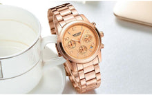 Load image into Gallery viewer, Multifunctional Business Women Watches Quartz Waterproof Stainless Watch Elegant Shine Round Design