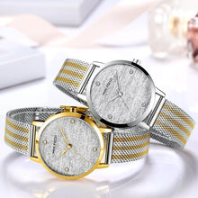 Load image into Gallery viewer, New Women Fashion Watches Luxury Quartz Waterproof Wrist Watch Gold Stainless Steel Mesh Elegant Design For Women