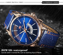 将图片加载到图库查看器,Elegant Black Quartz Men's Watch Fashion Leather Strap Luxury Calendar Design Luminous Analog Unique Design Wristwatches