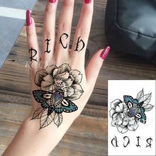 Load image into Gallery viewer, Waterproof Womens Temporary Sticker Tattoo Flower Rose Realistic Sketches For Arm Hand
