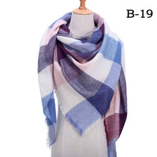 Load image into Gallery viewer, Winter Warm Soft Bandana Plaid Warm Headwear Triangle Scarves Scarf Cashmere Scarf Knit Wraps Shawls Hijabs Shawls Escharpe Elegant Cashmere Scarf Head Wrap Bandana Blanket Shawls Wraps For Female
