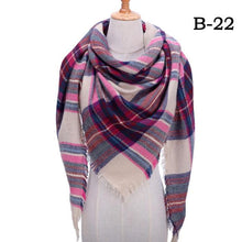 Load image into Gallery viewer, Winter Warm Soft Bandana Plaid Warm Headwear Triangle Scarves Scarf Cashmere Scarf Knit Wraps Shawls Hijabs Shawls Escharpe Elegant Cashmere Scarf Head Wrap Bandana Blanket Shawls Wraps For Female