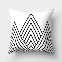 Load image into Gallery viewer, Black White Geometric Cushion Cover Pillowcase Sofa Cushions Decorative Pillow Covers Stripe Pattern Throw Pillow Case Daily Decorations Sofa Throw Pillow Case Cushion Covers Pillowcase Polyester Home Decor Pillow Cases 45x45CM