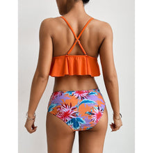 将图片加载到图库查看器,Elegant Black High Waist Two Pieces Bikini Set Women Two Pieces Bathing Suits Ruffled High Waist Bikini Set Swimsuit Female Women Beachwear Swimwear Bather Bathing Suit For Vacation