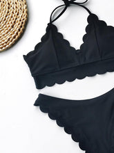 将图片加载到图库查看器,Summer Blue Bikini Women Swimwear Female Swimsuit Women’s Floral Print Lace-up Strapless Padded Comfortable Swimwear Bathing Suit Two-pieces Bikini Set Knotted Bathing Swim Suit