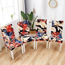 Load image into Gallery viewer, Printed Polyester Fabric Chair Cover Washable Chair Covers Seat Slipcovers Stretch Dining Seat Case For Home Stretch Removable Washable Dining Room Chair Protector Slipcovers/Home Decor Dining Room Seat Cover Multiple Styles