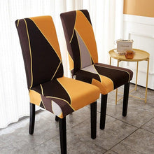 Load image into Gallery viewer, Printed Polyester Fabric Chair Cover Washable Chair Covers Seat Slipcovers Stretch Dining Seat Case For Home Stretch Removable Washable Dining Room Chair Protector Slipcovers/Home Decor Dining Room Seat Cover Multiple Styles