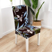 Load image into Gallery viewer, Printed Polyester Fabric Chair Cover Washable Chair Covers Seat Slipcovers Stretch Dining Seat Case For Home Stretch Removable Washable Dining Room Chair Protector Slipcovers/Home Decor Dining Room Seat Cover Multiple Styles