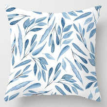 Load image into Gallery viewer, Modern Simple Blue Geometric Pillow Cover Home Sofa Decorative Blue Sea Texture Cotton Linen Cushion Home Decorative Pillow Case 45x45cm