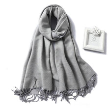 Load image into Gallery viewer, New Fashion Winter Soft Thick Warm Colorful Cashmere Scarf Elegant Escharpe Shawls Scarf Shawls Wraps Lightweight Lady Solid Scarves Fashion Tassels Blanket For Women