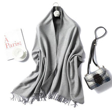 Load image into Gallery viewer, New Fashion Winter Soft Thick Warm Colorful Cashmere Scarf Elegant Escharpe Shawls Scarf Shawls Wraps Lightweight Lady Solid Scarves Fashion Tassels Blanket For Women