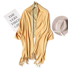 Load image into Gallery viewer, Fashion Winter Solid Soft Scarf Cashmere Lightweight Scarves Shawls Cashmere Escharpe Scarfs Lightweight Shawls Hijabs Shawls Escharpe Elegant Wrap Blanket Bandana Tassel For Lady