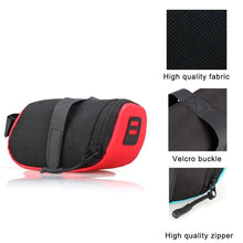 Load image into Gallery viewer, Bike Bags Waterproof Bicycle Bags Seat Cycling Pouch Bag Riding Storage Bag Accessories Bike Saddle Bag Bicycle Bag Straps On Bike Bag Under Seat Pouch Pack Bicycle Accessories Bag Bicycle Tool Storage Bags For Cycling Water Proof Bag