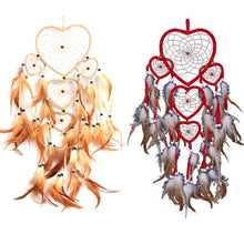 Load image into Gallery viewer, Handmade Dream-catcher Traditional Heart Dream Catching Ornaments Feather Ornaments Wall Car Hanging Wind Chimes Ornaments Home Hanging Room Birthday Decoration For Mom Pendants Ornaments
