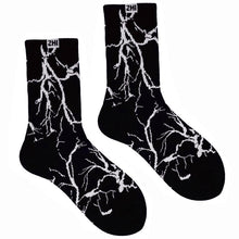 将图片加载到图库查看器,Marble Print Style Harajuku Skateboard Long Socks Creative Fun Lightning Hip Hop Style Socks Streetwear Casual Cotton Socks Unisex Street Couple Socks For Men And Women