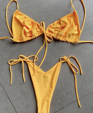 Load image into Gallery viewer, Low Waist Bikini Triangle Swimwear Female String Swimsuit Women Two Piece Swimsuit Swimwear Halter String Triangle Bikini Sets Women Print 2 Piece Suit Push Up Bathing Suit Swim Suit New