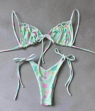 Load image into Gallery viewer, Low Waist Bikini Triangle Swimwear Female String Swimsuit Women Two Piece Swimsuit Swimwear Halter String Triangle Bikini Sets Women Print 2 Piece Suit Push Up Bathing Suit Swim Suit New
