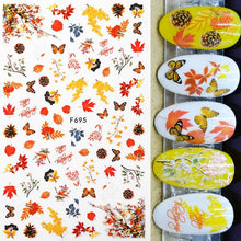 将图片加载到图库查看器,Maple Leaves 3D Nail Stickers Fall Leaf Flowers Line Sliders For Nails Self Adhesive Stickers Autumn Manicuring Decals Transfer Nail Decals Sticker For Pretty Girl Self-Adhesive Nail Decals Designer Nail Stickers for Acrylic