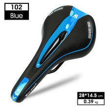 Load image into Gallery viewer, Leather Bike Saddle Road Bike Front Seat Cycling Saddles For Mens Breathable Hollow Cushion Bicycle Saddle Comfort Bike Saddle Ergonomic Waterproof Bicycle Seat For Road Bike Mountain Bike Seats