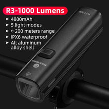 Load image into Gallery viewer, Bike Light Front Lamp USB Rechargeable LED 4800mAh Bicycle Light Waterproof Bicycle Light Set USB Rechargeable Super Bright Bike Headlight For Night Riding Bracket 1000LM