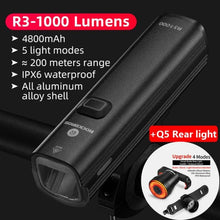 Load image into Gallery viewer, Bike Light Front Lamp USB Rechargeable LED 4800mAh Bicycle Light Waterproof Bicycle Light Set USB Rechargeable Super Bright Bike Headlight For Night Riding Bracket 1000LM