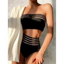 Load image into Gallery viewer, Luxury Women Black Bikini High Waist Swimwear Female 2 Pieces Set Swimsuit Bathing Suit Women Beach Women's High Waisted Bandage Bikini Set Two Piece Push Up Swimsuits