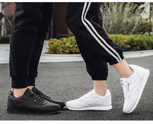Load image into Gallery viewer, Autumn Womens Mens Sneakers Black Fashion Vulcanized Shoes Lace-up Casual Flats Light Couple Fashion Sneakers Breathable Casual Comfortable Lightweight Sneakers