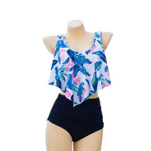 将图片加载到图库查看器,Women High Waist Bikini Plus Size Swimwear Summer Swimsuit Beach Bathing Suit Ruffle Bikini Floral Printed Ruffle High Waist Bikini Set Women's Tummy Control Bathing Suit Swimsuit Flounce Peplum