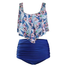 将图片加载到图库查看器,Women High Waist Bikini Plus Size Swimwear Summer Swimsuit Beach Bathing Suit Ruffle Bikini Floral Printed Ruffle High Waist Bikini Set Women's Tummy Control Bathing Suit Swimsuit Flounce Peplum