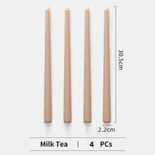 Load image into Gallery viewer, 4pc Unscented 12" Candles Colored Long Stick Candle Smokeless Home Wedding Centerpiece Birthday Candle Tall Taper Candles Dripless Unscented Dinner Candle Paraffin Wax Candles