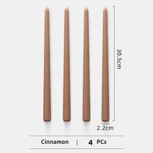 Load image into Gallery viewer, 4pc Unscented 12" Candles Colored Long Stick Candle Smokeless Home Wedding Centerpiece Birthday Candle Tall Taper Candles Dripless Unscented Dinner Candle Paraffin Wax Candles