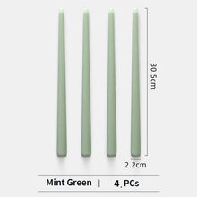 Load image into Gallery viewer, 4pc Unscented 12" Candles Colored Long Stick Candle Smokeless Home Wedding Centerpiece Birthday Candle Tall Taper Candles Dripless Unscented Dinner Candle Paraffin Wax Candles
