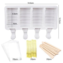 Load image into Gallery viewer, Silicone Mold Baking Pan Ice Cream Molds For Cake Popsicle Chocolate Pastry And Bakery Kitchen Tools Accessories 4 Cavities Homemade Cake Pop Mold Cake Pop Maker Ice Pop Mold
