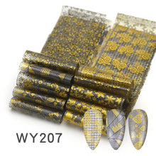 Load image into Gallery viewer, Holographic Nail Foil Transfer Set Sticker Decal Nail Art Foils Designer Marble Nail Decoration Sliders Wraps Manicure Women Kids Girls Manicure Decoration Nail Art Supplies 3D Self-Adhesive Nail Decals Designer Nail Stickers for Acrylic Nails