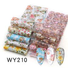 Load image into Gallery viewer, Holographic Nail Foil Transfer Set Sticker Decal Nail Art Foils Designer Marble Nail Decoration Sliders Wraps Manicure Women Kids Girls Manicure Decoration Nail Art Supplies 3D Self-Adhesive Nail Decals Designer Nail Stickers for Acrylic Nails