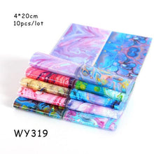 Load image into Gallery viewer, Holographic Nail Foil Transfer Set Sticker Decal Nail Art Foils Designer Marble Nail Decoration Sliders Wraps Manicure Women Kids Girls Manicure Decoration Nail Art Supplies 3D Self-Adhesive Nail Decals Designer Nail Stickers for Acrylic Nails