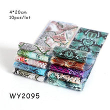 Load image into Gallery viewer, Holographic Nail Foil Transfer Set Sticker Decal Nail Art Foils Designer Marble Nail Decoration Sliders Wraps Manicure Women Kids Girls Manicure Decoration Nail Art Supplies 3D Self-Adhesive Nail Decals Designer Nail Stickers for Acrylic Nails