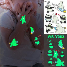 将图片加载到图库查看器,Luxury Luminous Tattoo Stickers Unicorn Stars Temporary Waterproof Luminous Fake Tattoos Stickers Dinosaur Butterfly For Children