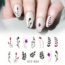 Load image into Gallery viewer, 3D Nail Stickers Leaves Butterfly Panda Love Heart Design Stickers For Nails Manicure Foil Nail Art Decor Girls Manicure Decoration Nail Art Supplies 3D Self-Adhesive Nail Decals Designer Nail Stickers for Acrylic Nails