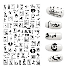 Load image into Gallery viewer, 3D Nail Stickers Leaves Butterfly Panda Love Heart Design Stickers For Nails Manicure Foil Nail Art Decor Girls Manicure Decoration Nail Art Supplies 3D Self-Adhesive Nail Decals Designer Nail Stickers for Acrylic Nails