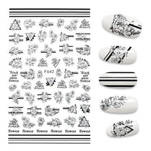 Load image into Gallery viewer, 3D Nail Stickers Leaves Butterfly Panda Love Heart Design Stickers For Nails Manicure Foil Nail Art Decor Girls Manicure Decoration Nail Art Supplies 3D Self-Adhesive Nail Decals Designer Nail Stickers for Acrylic Nails