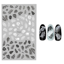 Load image into Gallery viewer, 3D Nail Stickers Leaves Butterfly Panda Love Heart Design Stickers For Nails Manicure Foil Nail Art Decor Girls Manicure Decoration Nail Art Supplies 3D Self-Adhesive Nail Decals Designer Nail Stickers for Acrylic Nails