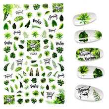Load image into Gallery viewer, 3D Nail Stickers Leaves Butterfly Panda Love Heart Design Stickers For Nails Manicure Foil Nail Art Decor Girls Manicure Decoration Nail Art Supplies 3D Self-Adhesive Nail Decals Designer Nail Stickers for Acrylic Nails