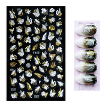 Load image into Gallery viewer, 3D Nail Stickers Leaves Butterfly Panda Love Heart Design Stickers For Nails Manicure Foil Nail Art Decor Girls Manicure Decoration Nail Art Supplies 3D Self-Adhesive Nail Decals Designer Nail Stickers for Acrylic Nails