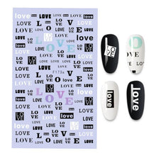 Load image into Gallery viewer, 3D Nail Stickers Leaves Butterfly Panda Love Heart Design Stickers For Nails Manicure Foil Nail Art Decor Girls Manicure Decoration Nail Art Supplies 3D Self-Adhesive Nail Decals Designer Nail Stickers for Acrylic Nails