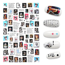 Load image into Gallery viewer, 3D Nail Stickers Leaves Butterfly Panda Love Heart Design Stickers For Nails Manicure Foil Nail Art Decor Girls Manicure Decoration Nail Art Supplies 3D Self-Adhesive Nail Decals Designer Nail Stickers for Acrylic Nails